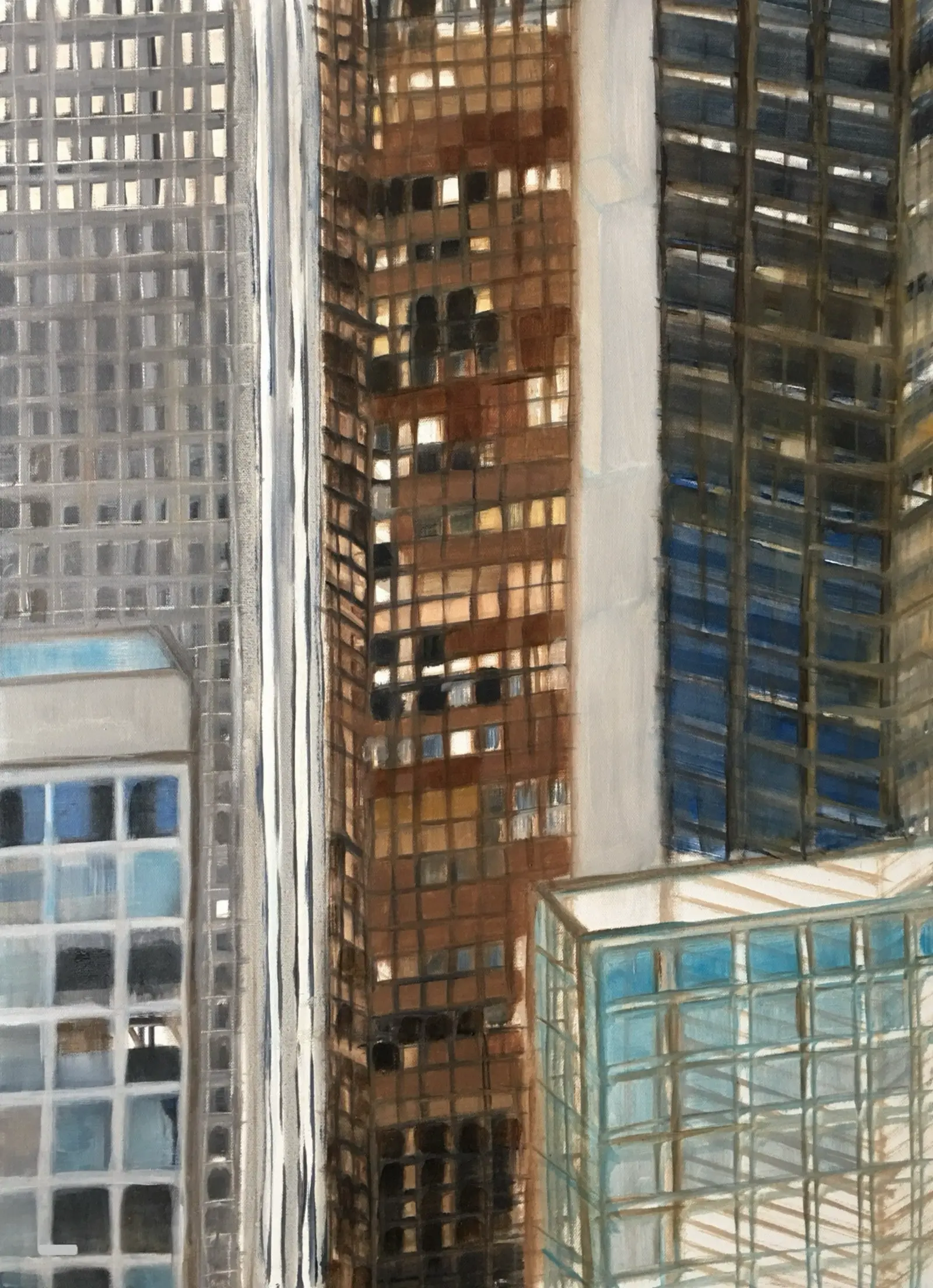 City VII Liquorice Allsorts oil painting by Britta Hedberg