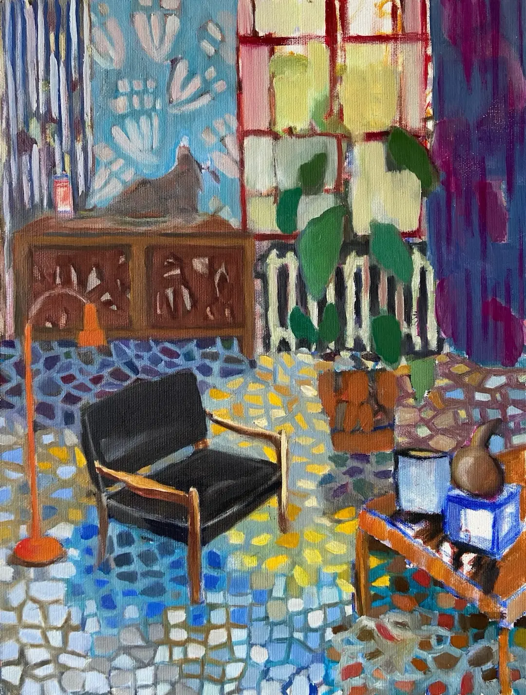 Underbara morgon oil painting by Britta Hedberg, 27x35 cm