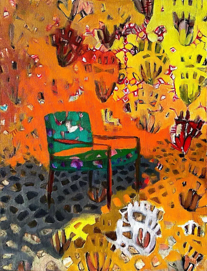 Hemma oil painting by Britta Hedberg, 27x35 cm