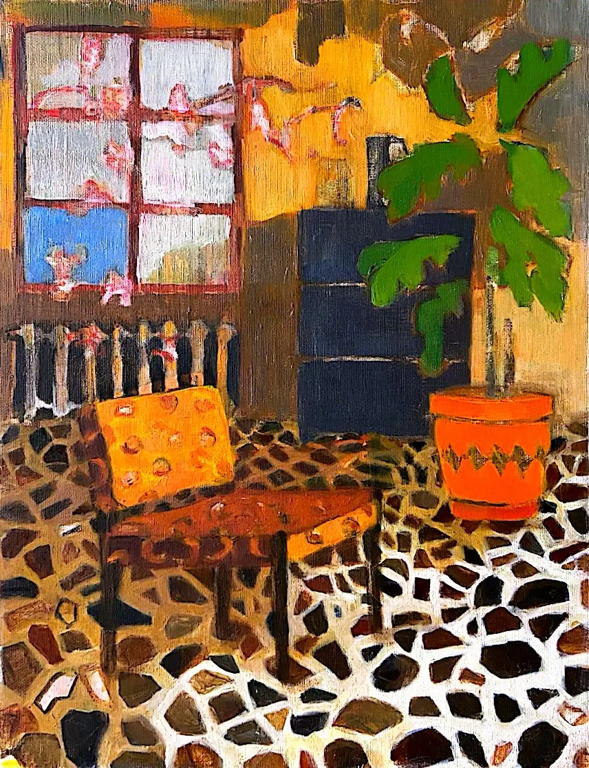 Hemma igen oil painting by Britta Hedberg, 27x35 cm