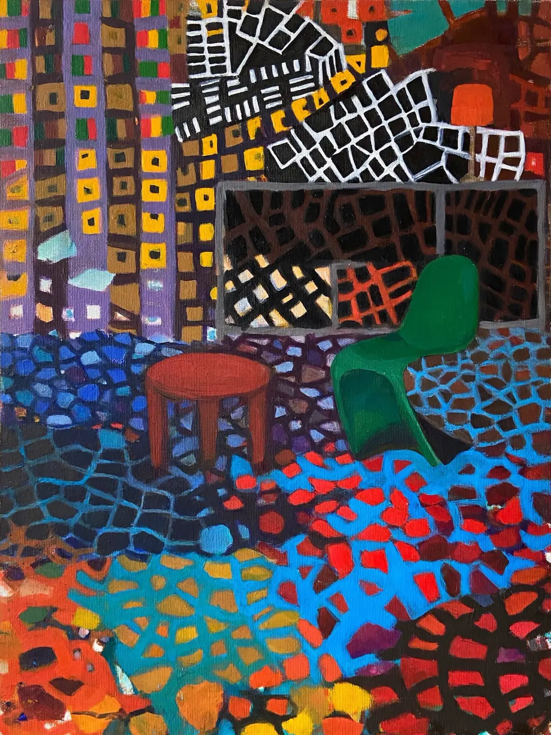 Vi hade ändå roligt oil painting by Britta Hedberg, 55x46 cm